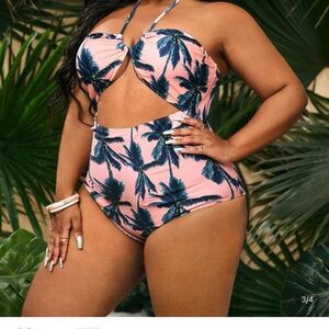 Tropical Palm Print Swimsuit